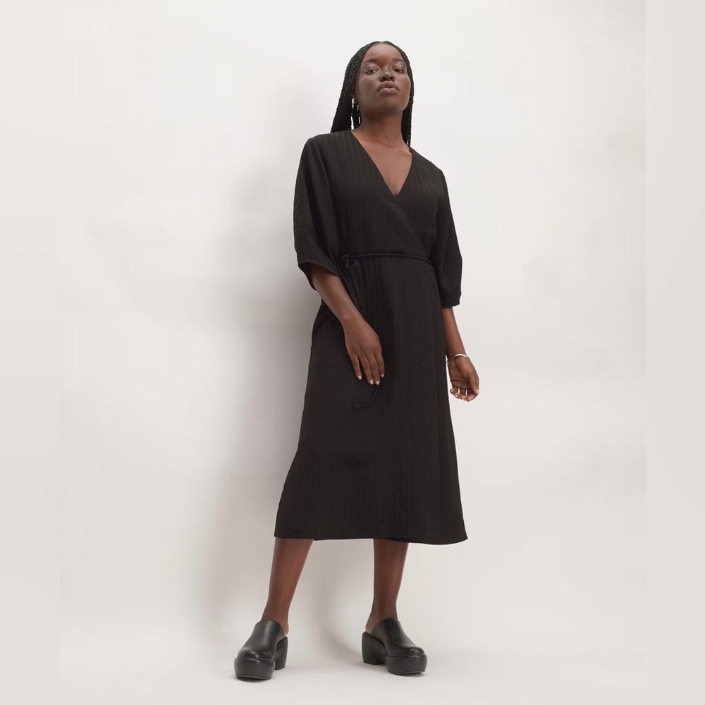 NWT Everlane The City Strip Wrap Dress